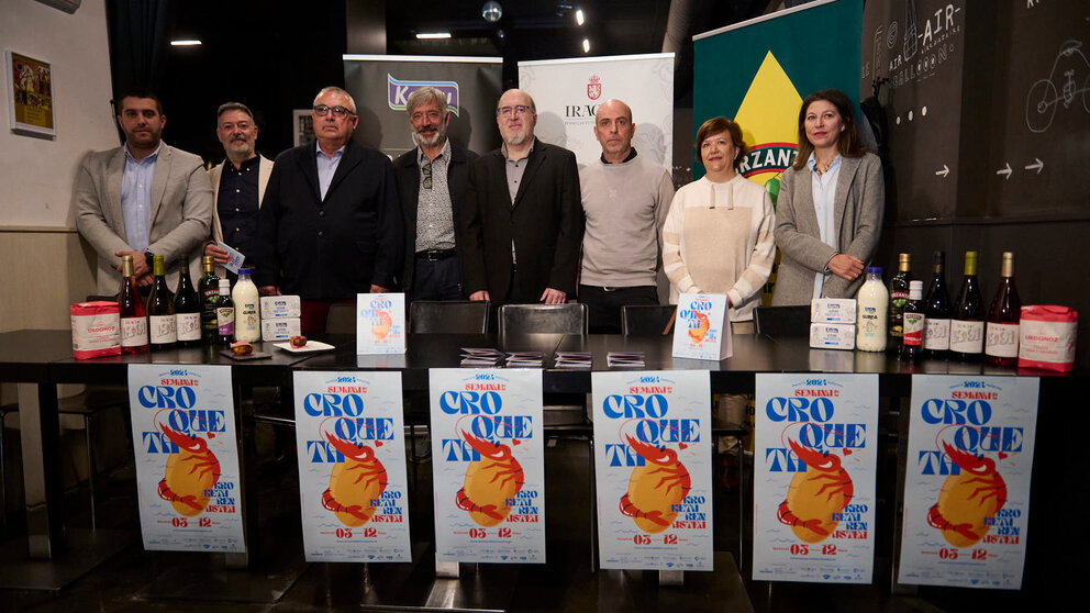 Presentación de la VII Edición de la Semana de la Croqueta, que se celebrará del 3 al 12 de mayo en Pamplona. PABLO LASAOSA