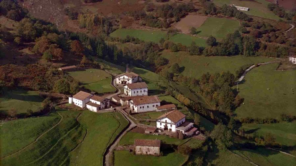 Vista aérea del núcleo urbano de Azpilcueta. GOBIERNO DE NAVARRA