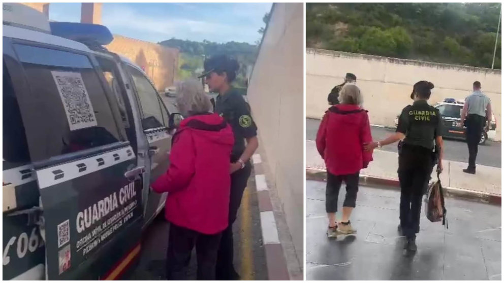 La Guardia Civil auxilia a una peregrina japonesa que se había desvanecido y caído. GUARDIA CIVIL DE NAVARRA