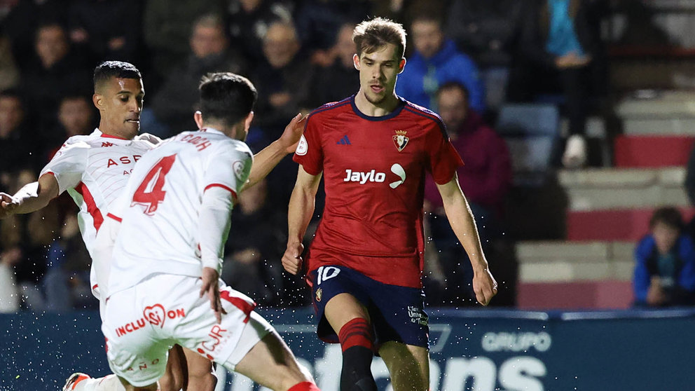 Ander Yoldi, durante un partido con Osasuna Promesas esta temporada. C.A.OSASUNA