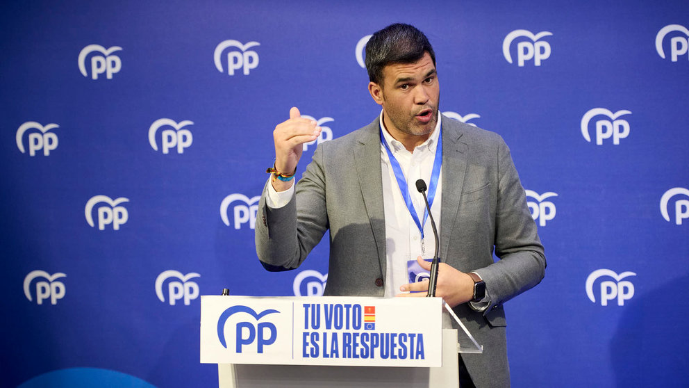 Javier García, presidente del PPN, hace valoraciones sobre los resultados de las elecciones europeas. PABLO LASAOSA