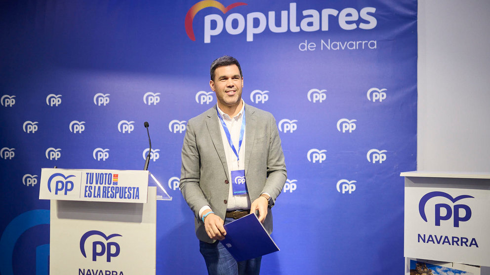 Javier García, presidente del PPN, hace valoraciones sobre los resultados de las elecciones europeas. PABLO LASAOSA