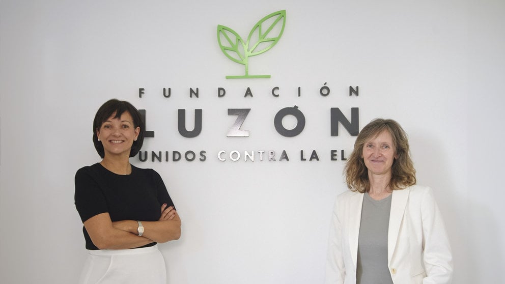 María José Arregui, presidenta de la Fundación Luzón y Maite Mendioroz, investigadora y directora de la Fundación Miguel Servet - Navarrabiomed. PEDRO SÁNCHEZ. Fundación la Caixa