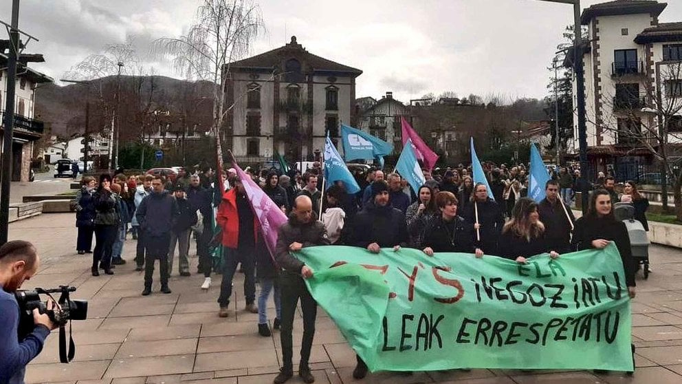 Manifestación de los trabajadores de Lozy's en Elizondo. ELA SINDICATO