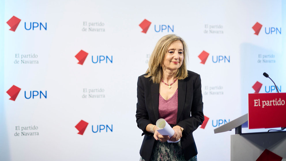 La portavoz de UPN en el Ayuntamiento, Cristina Ibarrola, valora asuntos de actualidad municipal. PABLO LASAOSA