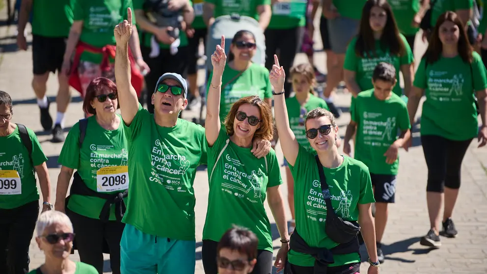 X Marcha Contra el Cáncer 2024 en Pamplona organizada por la Asociación Española Contra el Cáncer en Navarra. PABLO LASAOSA