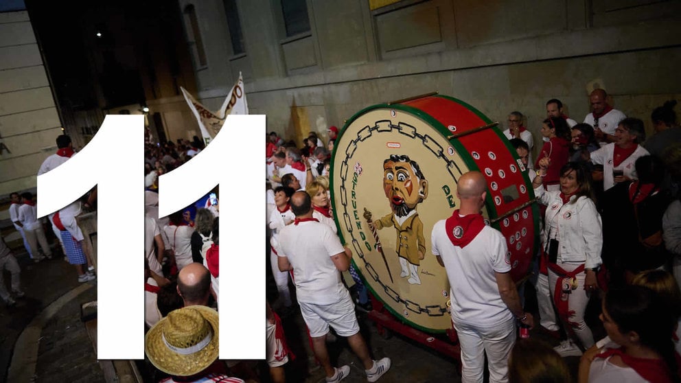 Estruendo durante las fiestas de San Fermín 2023. PABLO LASAOSA