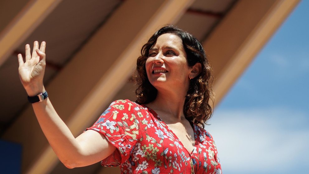 La presidenta de la Comunidad de Madrid, Isabel Díaz Ayuso, durante un acto del PP de Madrid, en el Parque de Berlín, a 22 de junio de 2024, en Madrid (España). Durante el acto, el Partido Popular de Madrid ha realizado un balance del primer año de legislatura tras las elecciones municipales y autonómicas del 28 de mayo de 2023.
22 JUNIO 2024;PP;PARTIDO POPULAR;MADRID;ANIVERSARIO;LEGISLATURA;MUNICIPAL;AUTONÓMICA;ELECCIONES;28M;PRESIDENTA;ALCALDE
Alejandro Martínez Vélez / Europa Press
22/6/2024