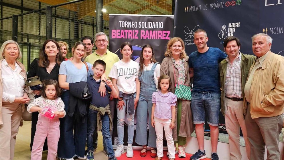 La familia de Beatriz Ramírez durante la celebración del torneo solidario. CEDIDA