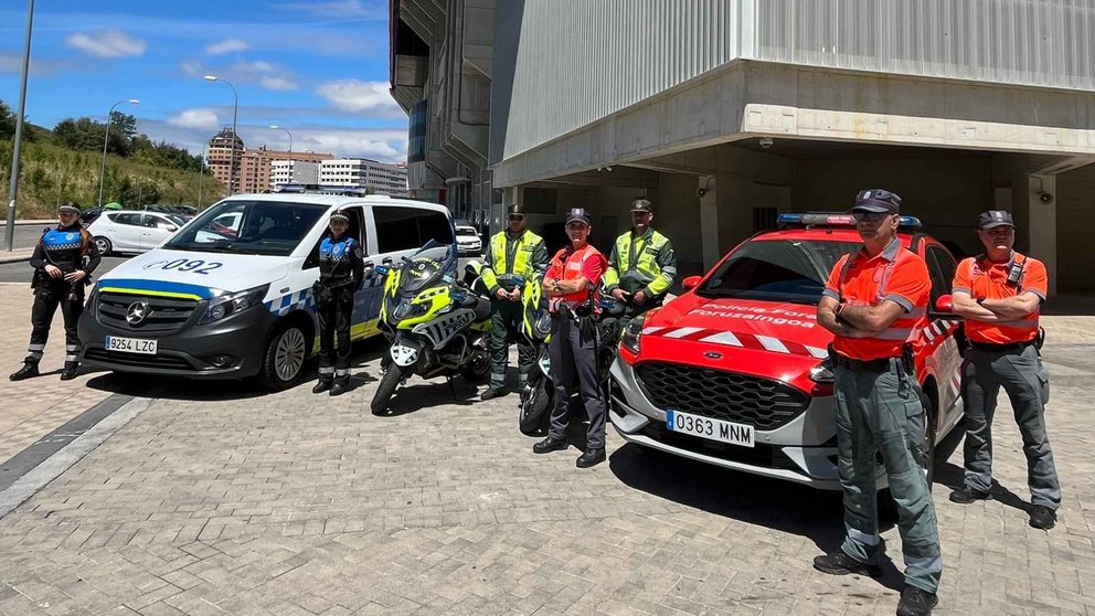 Agentes de Policía Municipal de Pamplona, Guardia Civil y Policía Foral.