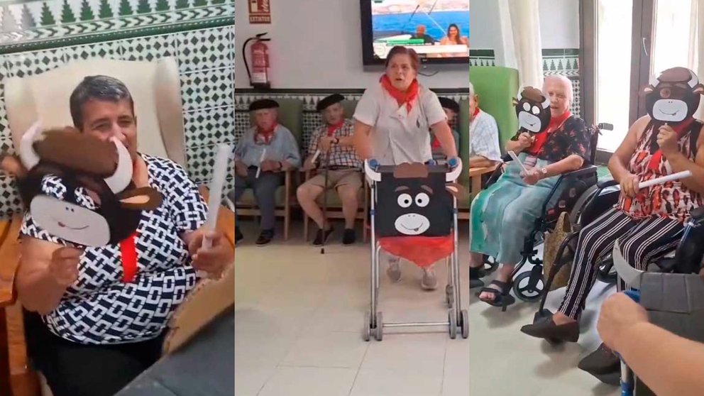 Las abuelos de la residencia Arjonilla de Jaen han preparado su particular encierro. TIKTOK