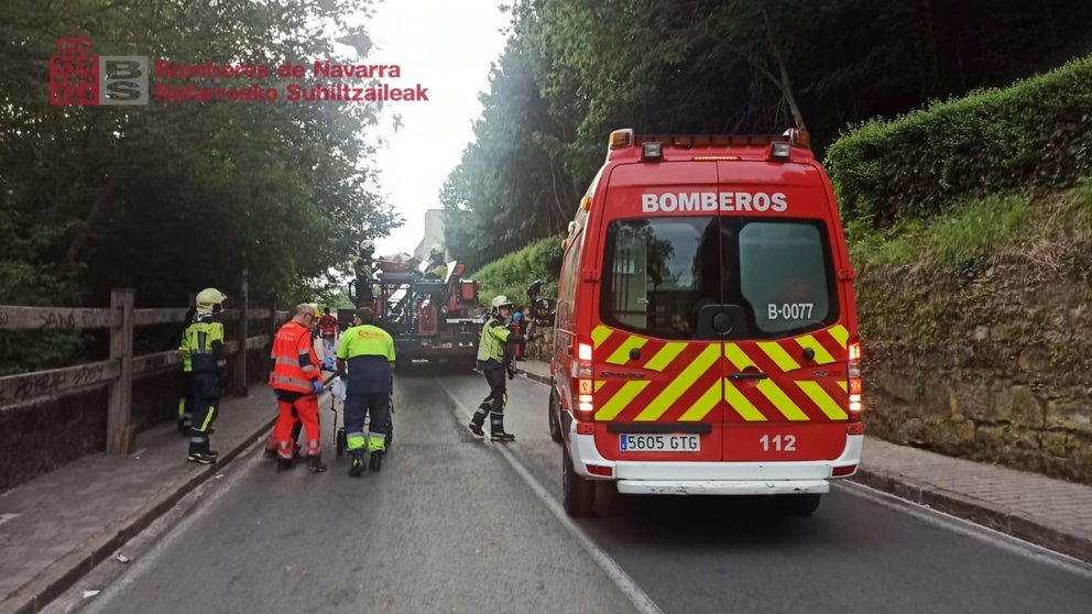 Imagen donde ha tenido lugar el suceso con un joven de 18 años herido. BOMBEROS