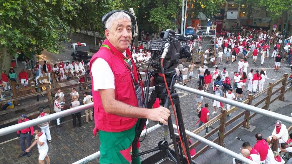 Natalio Lorente en la plataforma  de RTVE situada en el tramo de Telefónica. Cedida.