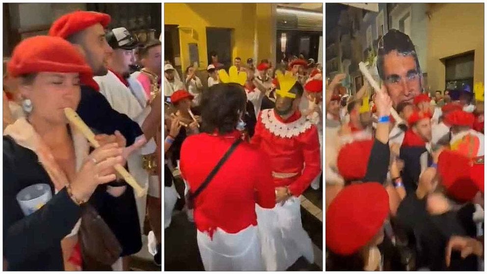 Una cuadrilla emula el baile de Braulia y Toko Toko al son de las flautas. TIK TOK / ÍKER ALDABE