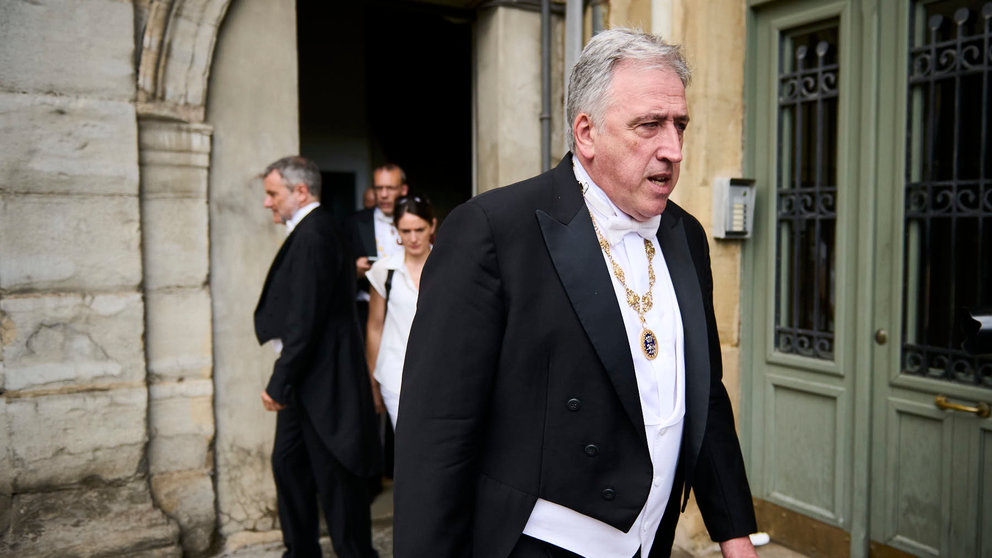 El Ayuntamiento en cuerpo de ciudad en la octava de San Fermín 2024. PABLO LASAOSA