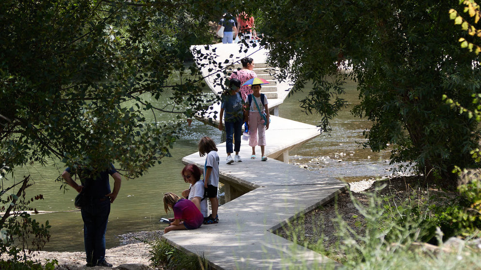 Primer día de una nueva ola de calor en Pamplona durante el verano de 2024. IÑIGO ALZUGARAY