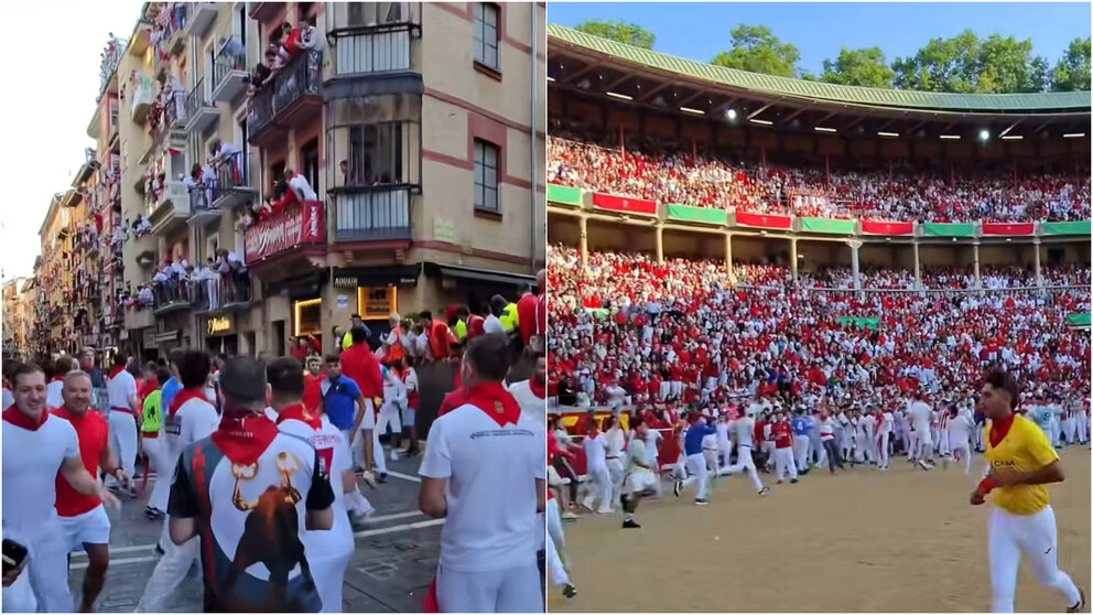 Imágenes del encierro grabado desde unas gafas en San Fermín. NAVARRA.COM