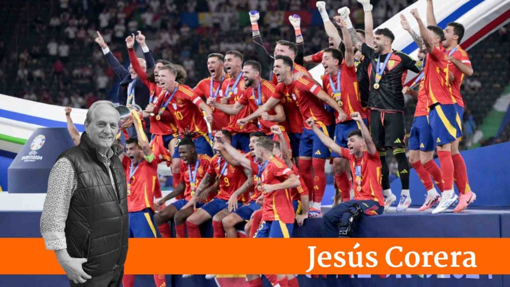 La Selección Española de fútbol tras ganar la Eurocopa 2024.