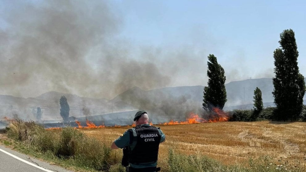 Imagen del incendio declarado en Arlegui - GUARDIA CIVIL DE NAVARRA