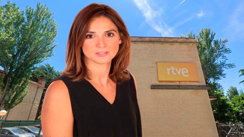 Fotomontaje de Mariana Gancedo sobre la sede de RTVE en Navarra. NAVARRA.COM