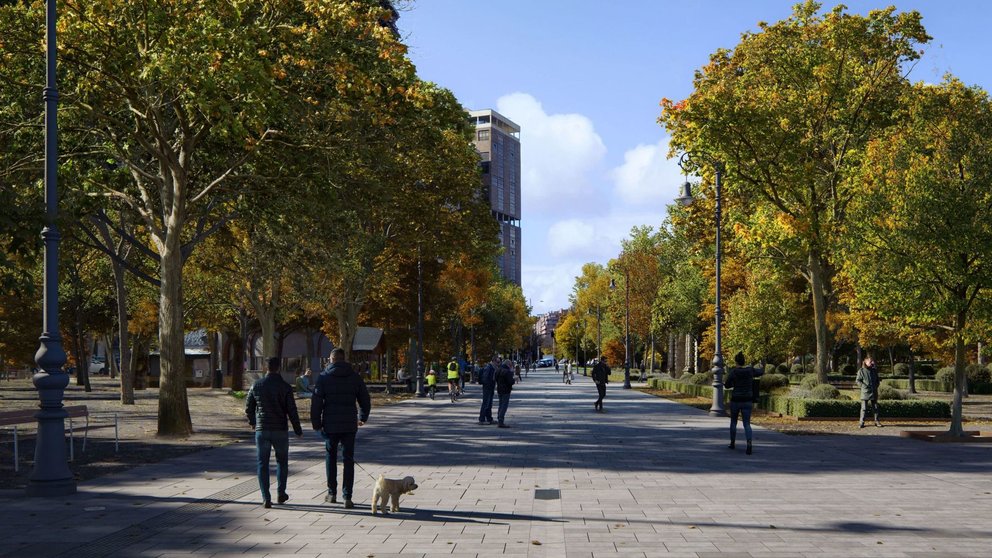 Imagen de la calle Bosquecillo de Pamplona, en la que se ubicará el nuevo mercadillo. AYUNTAMIENTO DE PAMPLONA