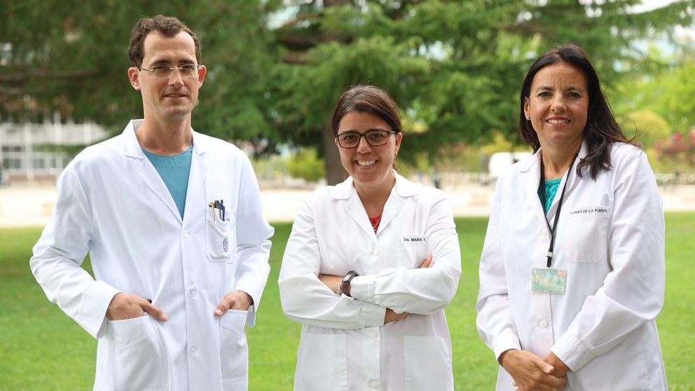 De izquierda a derecha, Mariano Valdes, Maira Bes y Carmen De la Fuente, investigadores del estudio. CEDIDA