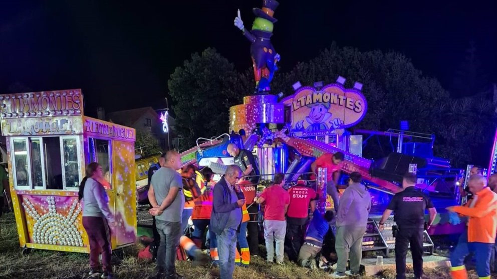 Fallece un hombre en unas fiestas de Vigo tras desprenderse el brazo de la atracción del saltamontes. EUROPA PRESS