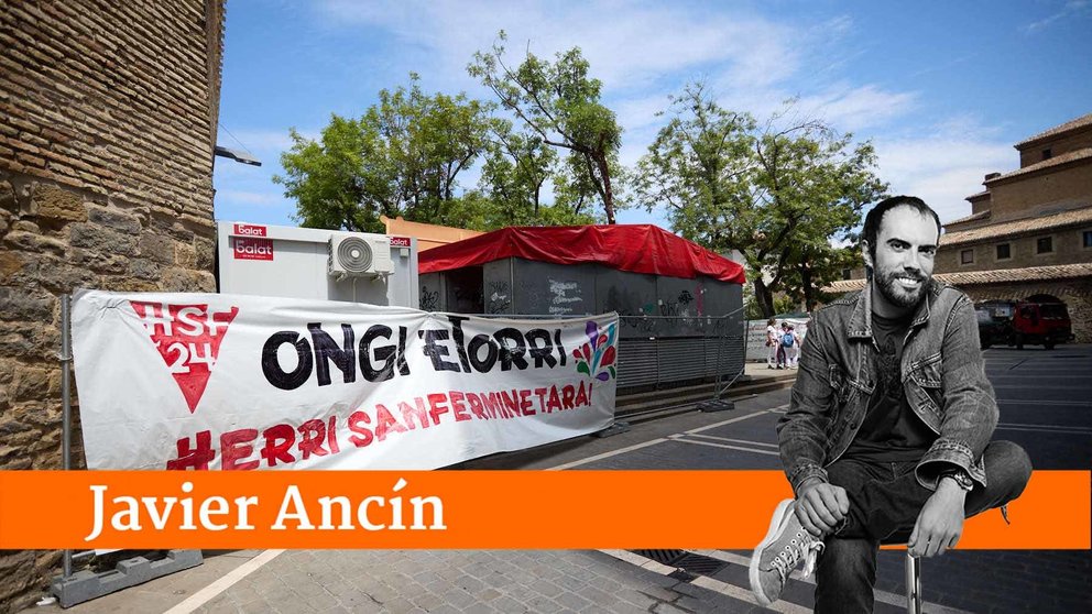 Espacio de Herri Sanferminak en la plaza de la O de Pamplona durante las fiestas de San Fermín 2024. NAVARRA.COM