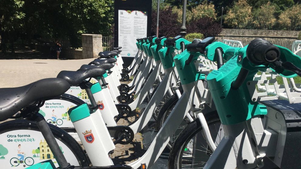 Imagen de archivo de bicicletas eléctricas en Pamplona. AYUNTAMIENTO DE PAMPLONA