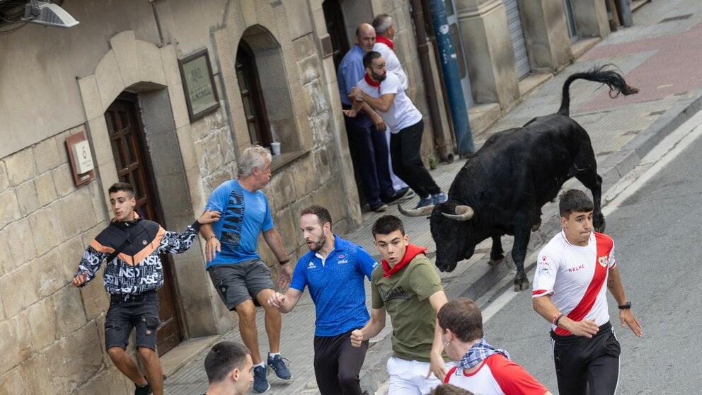 Cuarto encierro de Tafalla con toros de la ganadería Pincha. Maite H.Mateo-18