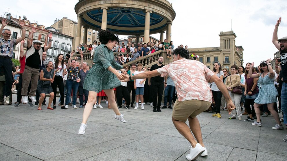 Imagen de archivo de una actividad en la plaza del Castillo en Pamplona. AYUNTAMIENTO DE PAMPLONA