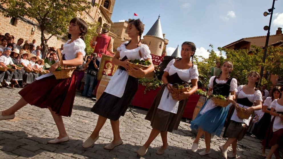 Imagen de archivo de una edición anterior de la Fiesta de la Vendimia en Olite. TURISMO DE NAVARRA