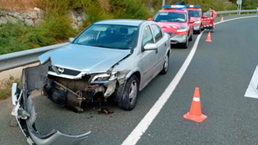 Vehículo en el que viajaban el conductor bebido y cuatro acompañantes. POLICÍA FORAL