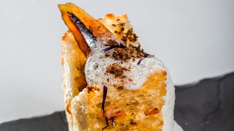 Imagen de uno de los pintxos navarros que ganaron las anteriores ediciones del Campeonato Euskadi Navarra de Pintxos. CEDIDA