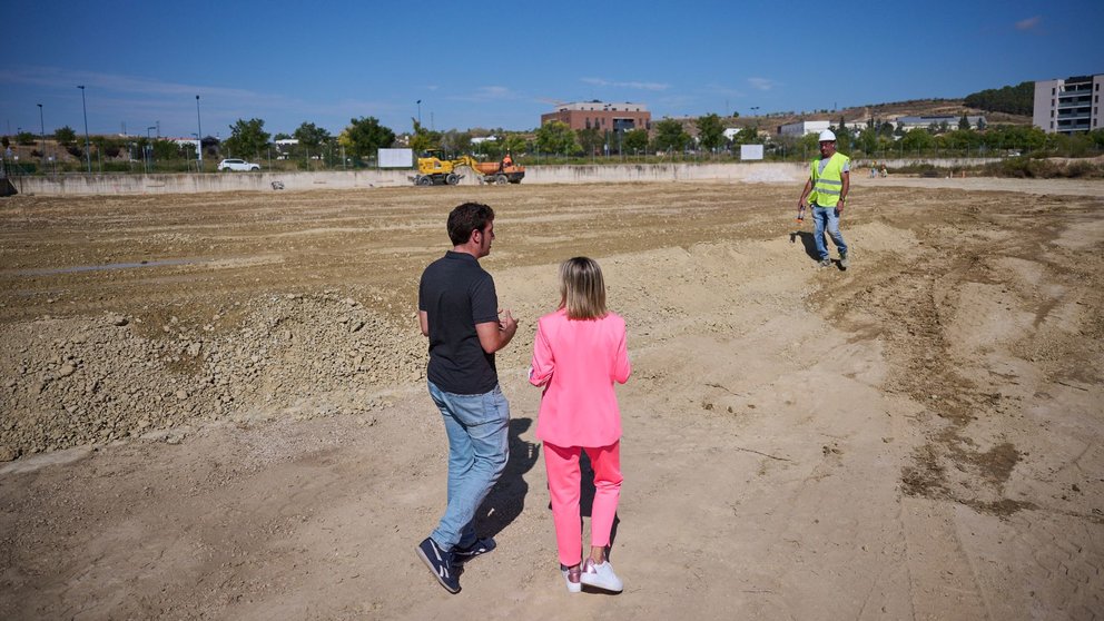 Vista de cómo avanzan las obras del nuevo parque de bomberos de Tafalla. GOBIERNO DE NAVARRA