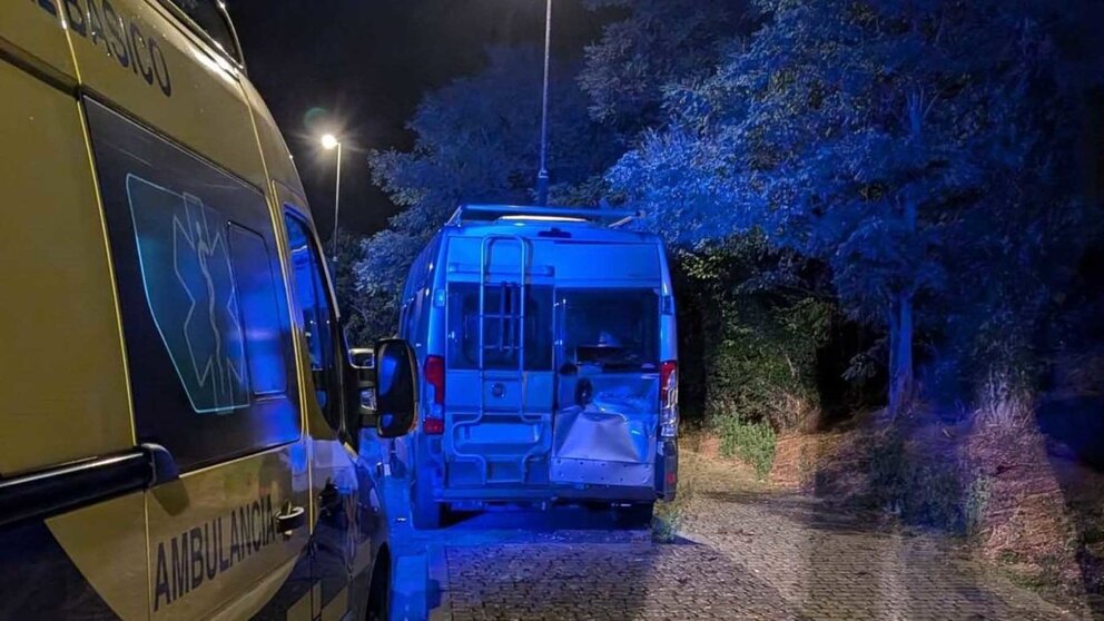 Imagen de cómo ha quedado la furgoneta estacionada contra la que ha chocado el quad en Elcano. POLICÍA FORAL