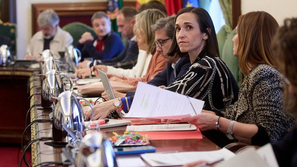 María Echávarri, concejal de UPN en Pamplona, durante un pleno del Ayuntamiento de Pamplona. IÑIGO ALZUGARAY