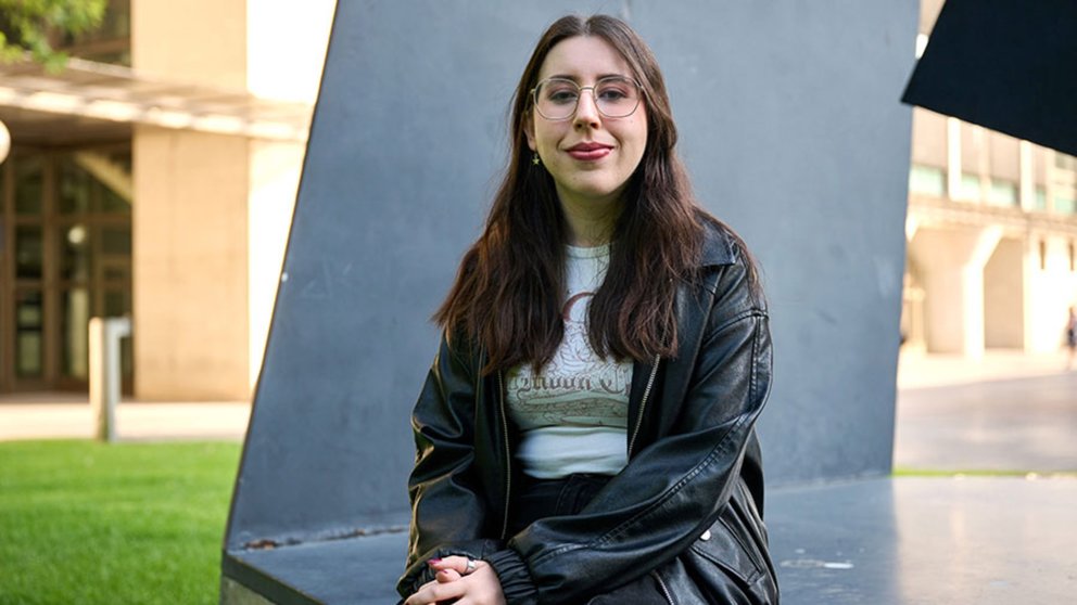 Sheila San Pedro Díaz, en su primer día en la UPNA. UNIVERSIDAD PÚBLICA DE NAVARRA