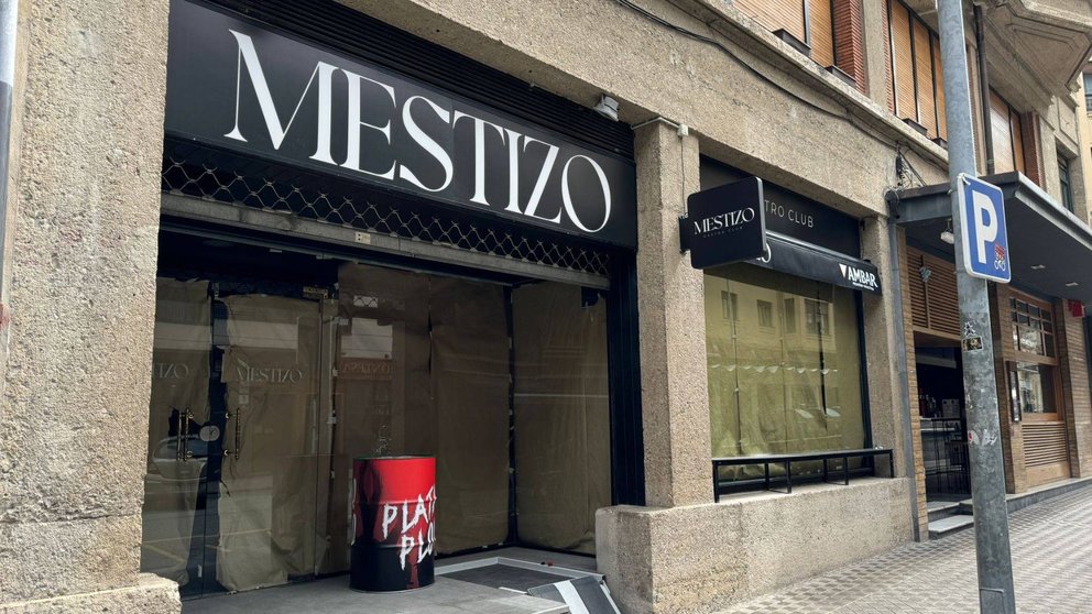 Imagen de la fachada del nuevo bar de Pamplona, Mestizo Gastro Club. CEDIDA