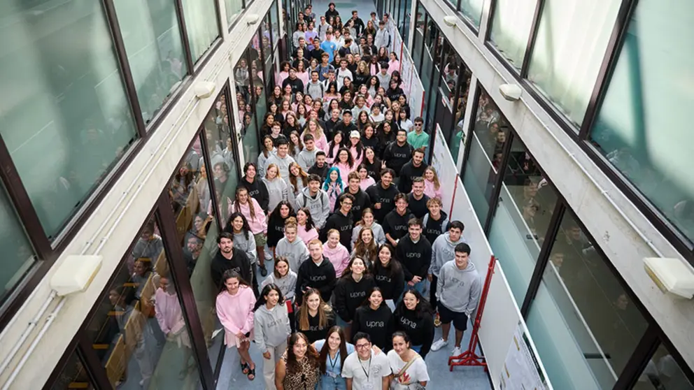 Imagen de los alumnos extranjeros que han llegado a Navarra para estudiar este curso en la UPNA. UNIVERSIDAD PÚBLICA DE NAVARRA