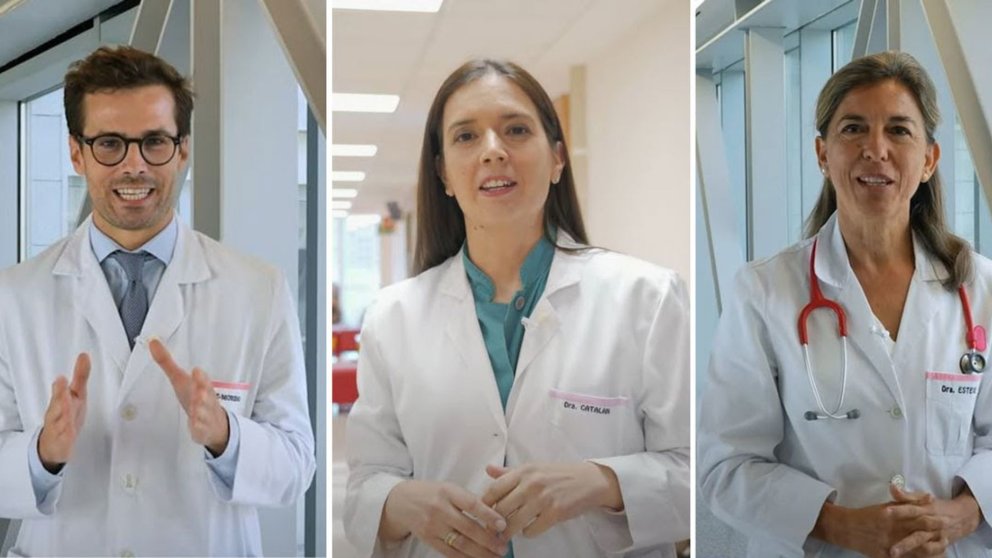 Los doctores Unai Díaz-Moreno, Ana Catalán y Cristina Esteve, pediatras de la Clínica Universidad de Navarra. CLÍNICA UNIVERSIDAD DE NAVARRA