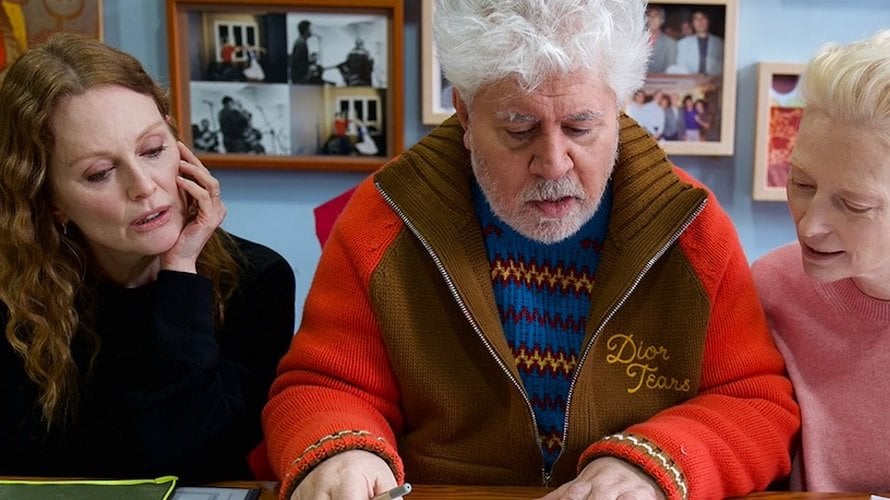 Julianne Moore, Pedro Almodóvar y Tilda Swinton. Navarra.com