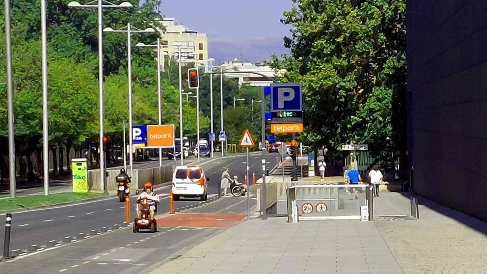 Entrada del parking de Baluarte que gestiona Telpark. CEDIDA