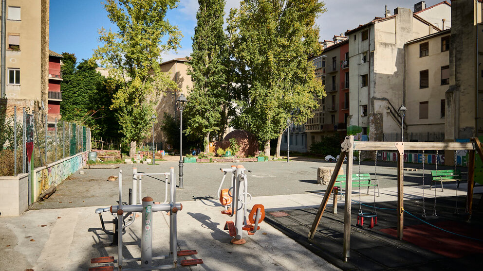 Plaza de Santa Ana en el Casco Antiguo de Pamplona. PABLO LASAOSA