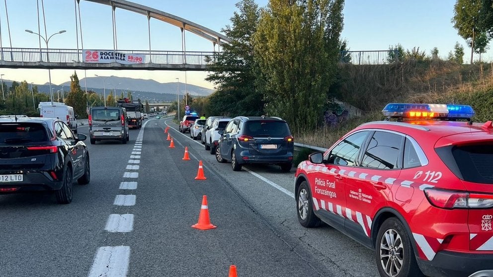 Colisiones por alcance en la PA30 en Pamplona. POLICÍA FORAL