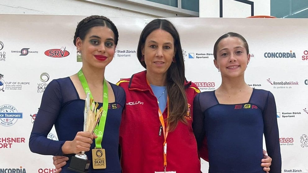 Vera García, Ana Delgado y Vega Balta. Federación Navarra de Patinaje