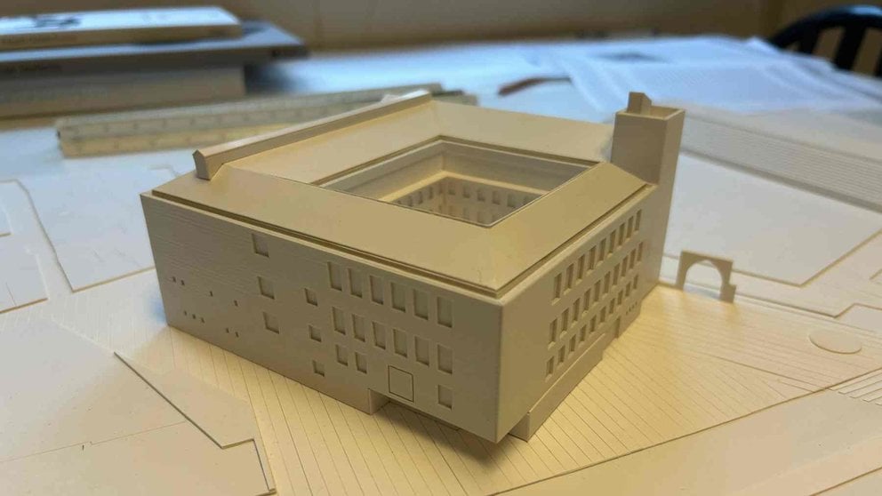 Maqueta de la reforma del edificio de Sementales en Tudela. AYUNTAMIENTO DE TUDELA