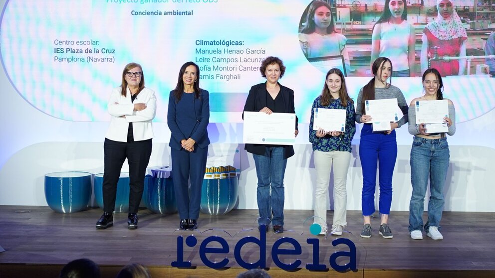 Cuatro alumnas del Instituto de la Plaza de la Cruz de Pamplona ganan un premio de Innovación. CEDIDA