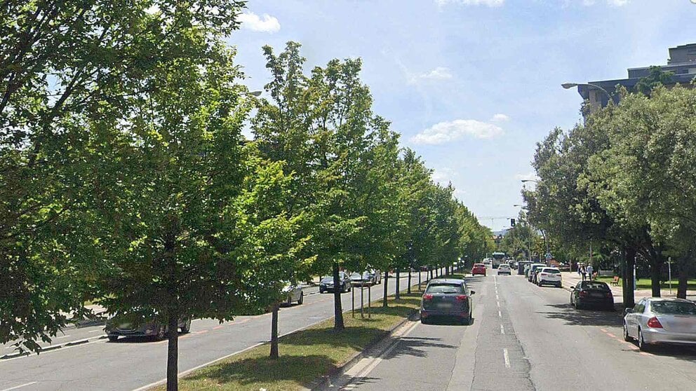 Vista de la Avenida de Barañáin de Pamplona en el tramo comprendido entre la avenida de Navarra y calle Ermitagaña. GOOGLEMAPS