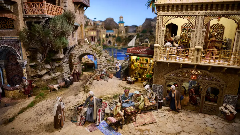 Inauguración de la exposición de belenes  de la Asociación de Belenistas en Baluarte. PABLO LASAOSA